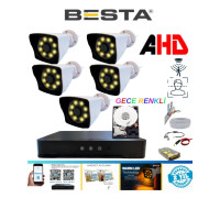 Arna 3 Dış 1 Iç 4 Kameralı Gece Renkli Wıfı Ozellikli 4 Tb HDD Dahil Güvenlik Kamera Seti - ST02440WR