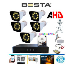 Arna 3 Dış 1 Iç 4 Kameralı Gece Renkli Wıfı Ozellikli 4 Tb HDD Dahil Güvenlik Kamera Seti - ST02440WR