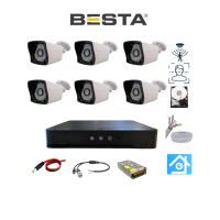 Arna 6 Dış Kameralı 2 Mp 1080P 3.6 mm Geniş Açılı 1 Tb Harddisk Dahil Ahd Güvenlik Kamera Seti - ST-261000