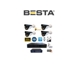 Arna 4 Kameralı 4mp 6 Atom LED H.265 250 GB HDD Dahil Ip Güvenlik Seti - ST251042
