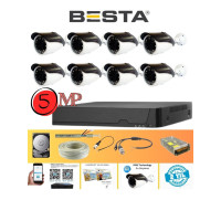 Arna Gerçek 5 Mp Metal Kasa 8 Kameralı Ahd Güvenlik Seti 2 Tb HDD Dahil - ST85200GM