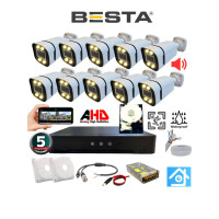 Arna 10 Kameralı 5 Mp Sesli Warm LED Waterproof 3.6 mm Lens H.265 2 Tb HDD Dahil Ahd Güvenlik Seti - ST5102