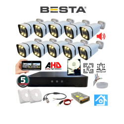 Arna 10 Kameralı 5 Mp Sesli Warm LED Waterproof 3.6 mm Lens H.265 2 Tb HDD Dahil Ahd Güvenlik Seti - ST5102