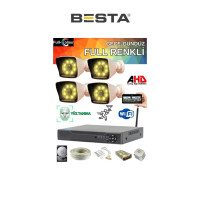 Arna 4 Kameralı Güvenlik Seti 1 Tb Hdd- 5mp Sony Lensli Full Hd Gece Renkli Görüşlü Güvenlik Kamerası Sistemi - Cepten Izle - BS-4R1TB