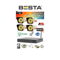 Arna 4 Kameralı Güvenlik Seti - 5mp Sony Lensli Full Hd Gece Renkli Görüşlü Güvenlik Kamerası Sistemi  Cepten Izle  - ST4RW