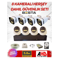 Arna 4 Iç 4 Dış 8 Kameralı Gece Renkli Sesli 5 Mp 320GB HDD Dahil Ahd Güvenlik Kamera Seti - ST58320SW