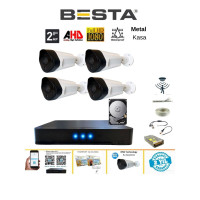 Arna 2 Mp 1080P 4 Metal Kasa Kameralı Dış Mekan Ahd Güvenlik Sistemi 250 GB HDD Dahil - ST24250TM