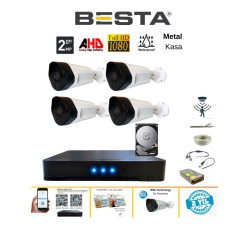 Arna 2 Mp 1080P 4 Metal Kasa Kameralı Dış Mekan Ahd Güvenlik Sistemi 250 GB HDD Dahil - ST24250TM