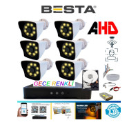 Arna 6 Kameralı 5mp Lens 1080P Warm LED Gece Renkli 1 Tb HDD Dahil Güvenlik Seti - 261W