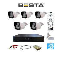 Arna 5 Kameralı 2 Mp 1080 P 3.6 mm Geniş Açılı 250 GB Hard Disk Dahil Güvenlik Kamera Seti - ST25250