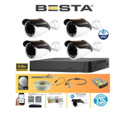 Arna Gerçek 5 Mp Metal Kasa 4 Kameralı Ahd Güvenlik Seti 500 GB HDD Dahil - ST45500GM