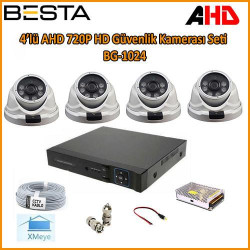4 Kameralı AHD 720P HD Güvenlik Kamerası Seti BG-1024