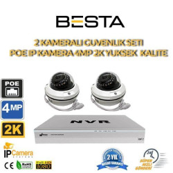 2 Kameralı 4MP 2K 2.8-12MM Varfiocal IP POE Güvenlik Seti KD-1122