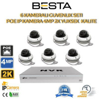 6 Kameralı 4MP 2K 2.8-12MM Varfiocal IP POE Güvenlik Seti BG-1126