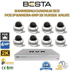 8 Kameralı 4MP 2K 2.8-12MM Varfiocal IP POE Güvenlik Seti KD-1128