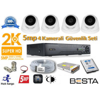 5MP 4 Kameralı  AHD Güvenlik Seti KD-1823