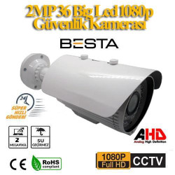 2 MP 1080P 36 Big Led Metal Kasa Ahd Güvenlik Kamerası KD-1903