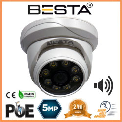 Besta 5 MP IP POE Dahili Mikrofonlu Dome Güvenlik Kamerası KD-5250
