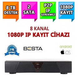 Besta NVR-5108 NVR IP 8 Kanal Kamera Kayıt Cihazı - ESEECLOUD