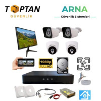 Arna 2 Dış 2 Iç Kameralı Monitör ve 1 Tb HDD Dahil Ahd Güvenlik Kamerası SETİ - ST421MT-1