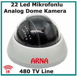 Mikrofonlu Gece Görüşlü 480 TVL Analog Güvenlik Kamerası ARN-808