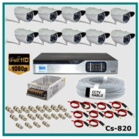 10 Kameralı 2MP 1080p Ahd Güvenlik Kamerası Sistemi CS-820