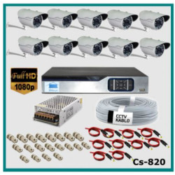 10 Kameralı 2MP 1080p Ahd Güvenlik Kamerası Sistemi CS-820