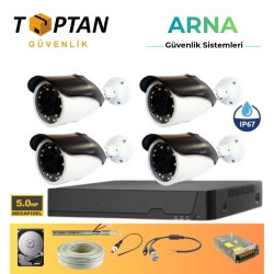 Arna Gerçek 5 Mp Metal Kasa 4 Kameralı Ahd Güvenlik Seti 320 GB HDD Dahil - ST45320GM-1