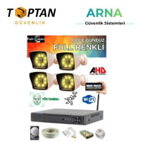 Arna 4 Kameralı Güvenlik Seti - 5mp Sony Lensli Full Hd Gece Renkli Görüşlü Güvenlik Kamerası Sistemi  Cepten Izle  - st44250