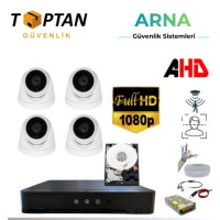 Arna 5 Mp Lens 2mp 1080P Full Hd Iç Mekan Dome Güvenlik Kamera Seti 1 Tb HDD Dahil - ST241K-1
