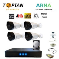 Arna 2 Mp 1080P 4 Metal Kasa Kameralı Dış Mekan Ahd Güvenlik Sistemi 250 GB HDD Dahil - ST24250TM-1