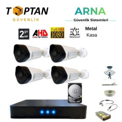 Arna 2 Mp 1080P 4 Metal Kasa Kameralı Dış Mekan Ahd Güvenlik Sistemi 250 GB HDD Dahil - ST24250TM-1