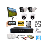 Arna 2 Dış 2 Iç Kameralı Monitör ve 1 Tb HDD Dahil Ahd Güvenlik Kamerası SETİ - ST421MT