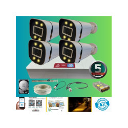 Arna 5 Mp 4 Kameralı Gece Renkli Sesli 250GB HDD Dahil Ahd Güvenlik Seti - ST25025