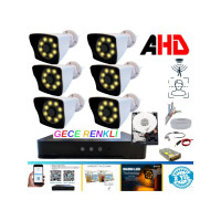 Arna 6 Kameralı 5mp Lens 1080P Warm LED Gece Renkli 1 Tb HDD Dahil Güvenlik Seti - 261W