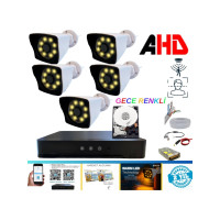 Arna 5 Kameralı 5mp Lens 1080P Warm LED Gece Renkli 320 GB HDD Dahil Güvenlik Seti - 25320W