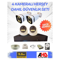 Arna 2 Iç 2 Dış 4 Kameralı Gece Renkli Sesli 5 Mp 320 GB HDD Dahil Ahd Güvenlik Kamera Seti - ST54320SW