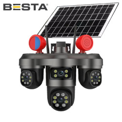 BESTA Solar 4G 3 MP + 3MP + 3MP 3 KAMERALI  KABLOSUZ GÜVENLİK KAMERASI BS-55S