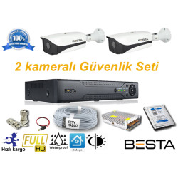 Besta 2 Dış Mekan Kameralı Her Şey Dahil Güvenlik Kamera Seti KD-102