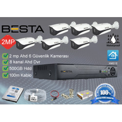 Besta BS-106  6 Dış mekan Kameralı Herşey dahil Güvenlik kamera seti 