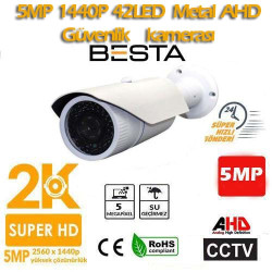 5MP Ahd 1440P 42 Led Metal Kasa Dış Ortam Güvenlik Kamerası