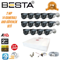 Besta 2 MP Ahd 1080P Gece Görüşlü 14 Kameralı  Güvenlik Sistemi KD-1564