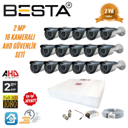 Besta 2 MP Ahd 1080P Gece Görüşlü 16 Kameralı  Güvenlik Sistemi KD-1566