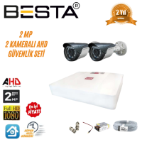 Besta 2 MP Ahd 1080P Gece Görüşlü 2 Kameralı  Güvenlik Sistemi KD-1552