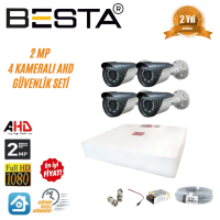 Besta 2 MP Ahd 1080P Gece Görüşlü 4 Kameralı Güvenlik Sistemi KD-1554