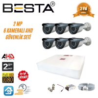 Besta 2MP Ahd 1080P Gece Görüşlü 6 Kameralı  Güvenlik Sistemi KD-1556