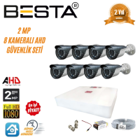 Besta 2MP Ahd 1080P Gece Görüşlü 8 Kameralı Güvenlik Sistemi KD-1558