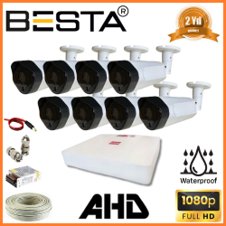 Besta 2 MP 1080P 8 Dış Mekan Kameralı AHD Güvenlik Seti KD-1958