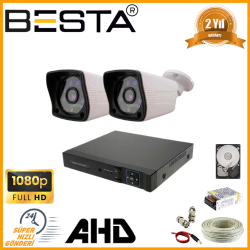 Besta 2 MP 1080P 2 Dış Mekan Kameralı AHD Güvenlik Seti KD-2122