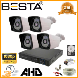 Besta 2 MP 1080P 4 Dış Mekan Kameralı AHD Güvenlik Seti KD-2124